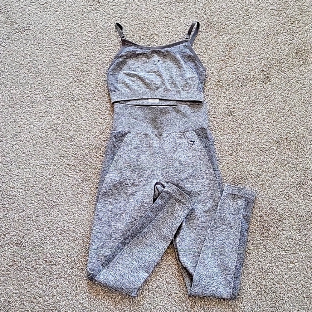 Gymshark Vital Seamless Grey/Black SMALL Set